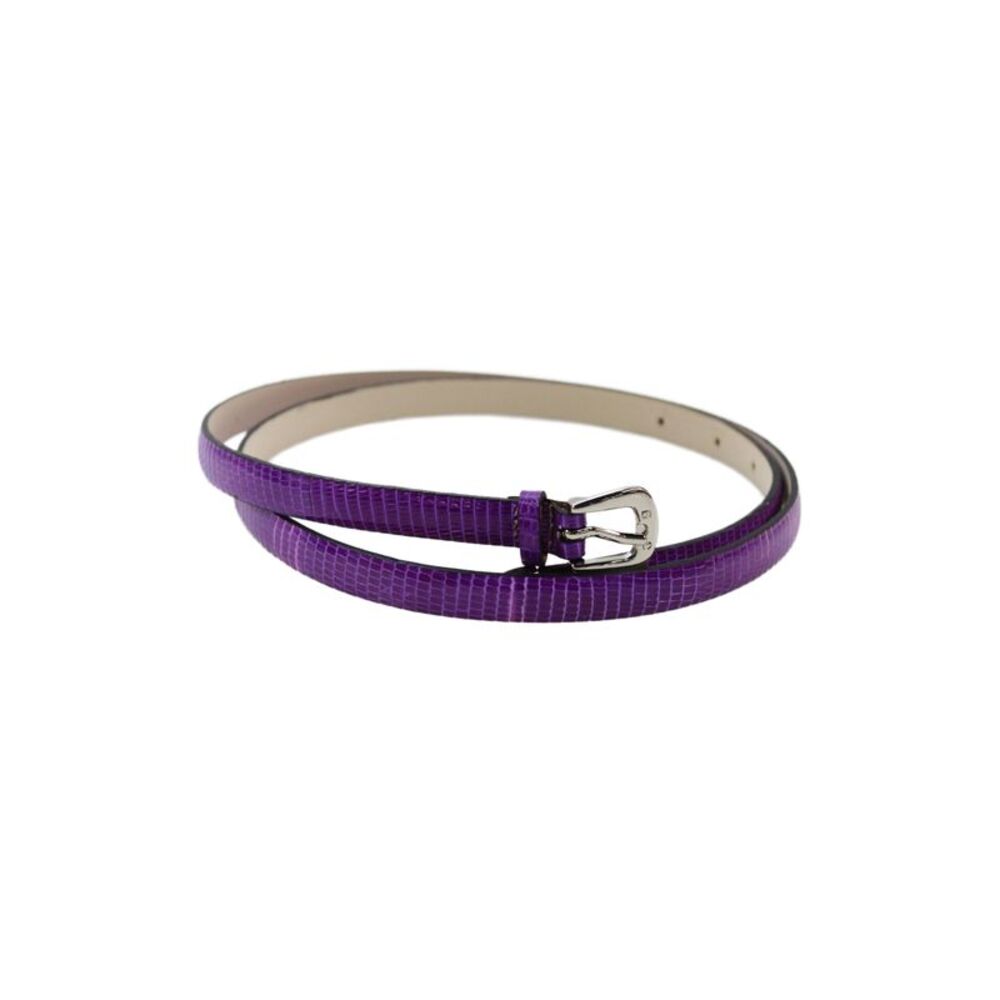 Tardini Womens Lizard 1/2" Skinny Belt Purple Size EUR 36